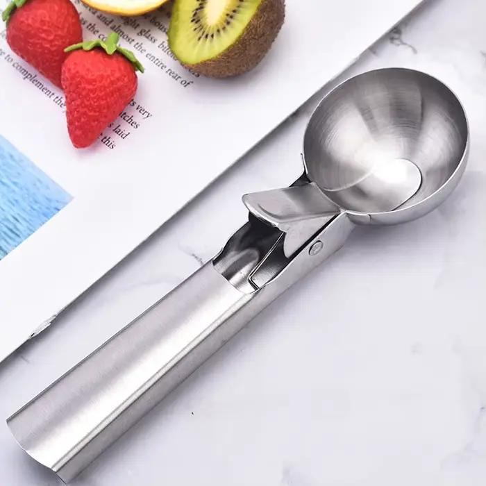 Cuillère à glace multifonctionnelle en acier inoxydable et cuillère à boules de melon, idéale pour la préparation de boules de fruits et l'utilisation quotidienne en cuisine