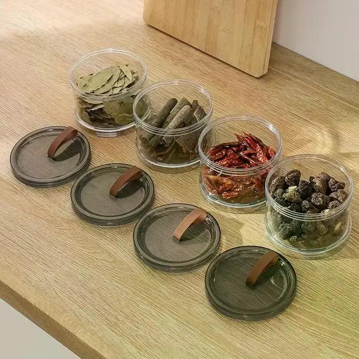 Bocaux hermétiques pour assaisonnements de cuisine, organisateur de rangement empilable, design peu encombrant pour comptoir de cuisine