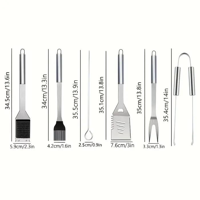 Ensemble d'accessoires de barbecue en acier inoxydable, 12 pièces, ensemble d'ustensiles de service, kit d'ustensiles de grillades portables et pratiques