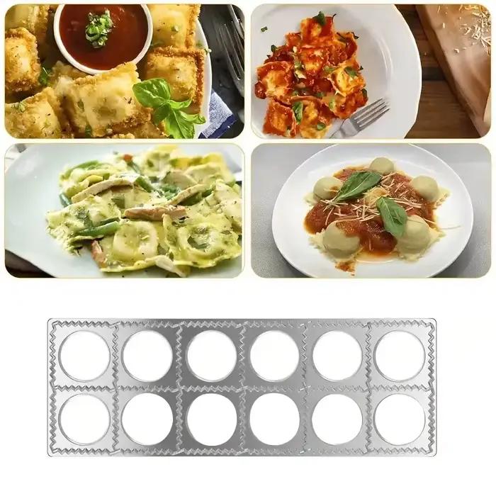 Ustensiles de cuisine : Moule à raviolis italiens, à wontons et à pelmeni en alliage d'aluminium, 12/37 trous, pour la préparation de dumplings à la viande, faites-le vous-même