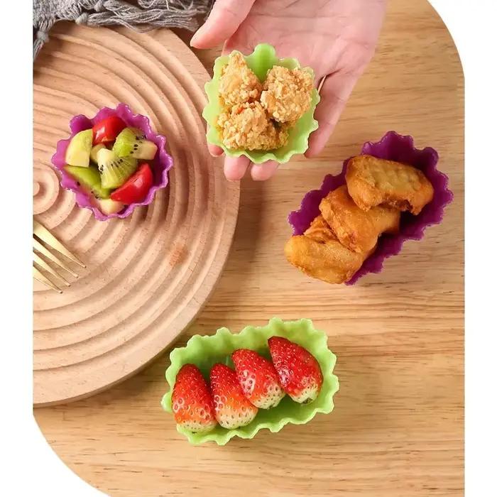Feuille de cuisson en silicone en forme de cuir chevelu pour dessert Bento Cup