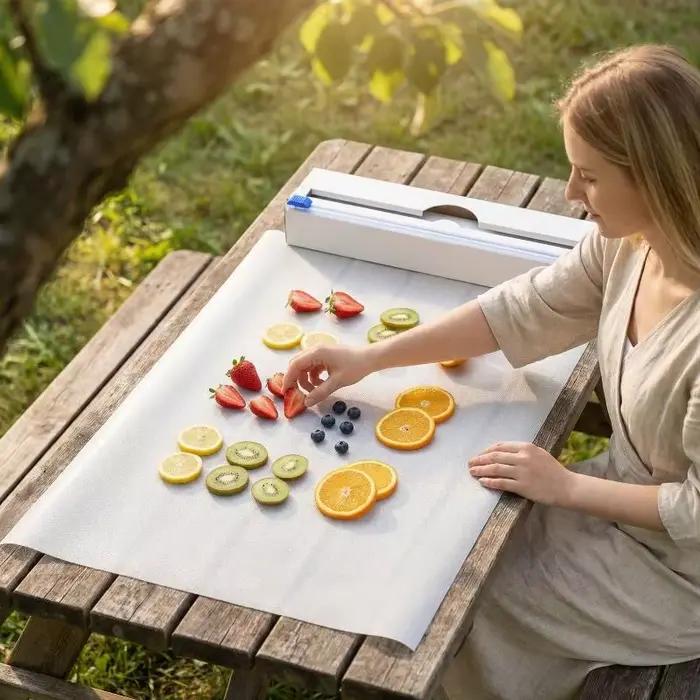 Planche à découper antibactérienne en POE, papier plastique découpable, 24x300CM, tapis de découpe jetable pour extérieur
