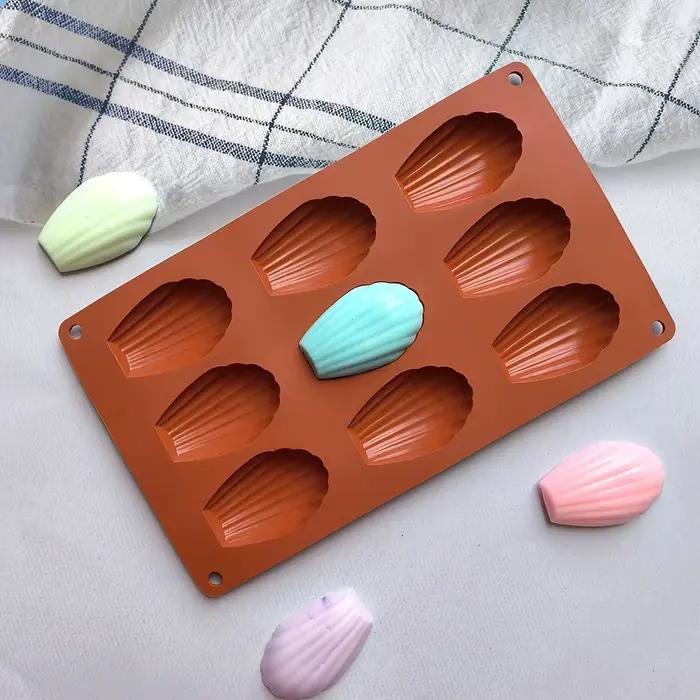 Lot de 2 moules à madeleines en silicone à 9 cavités