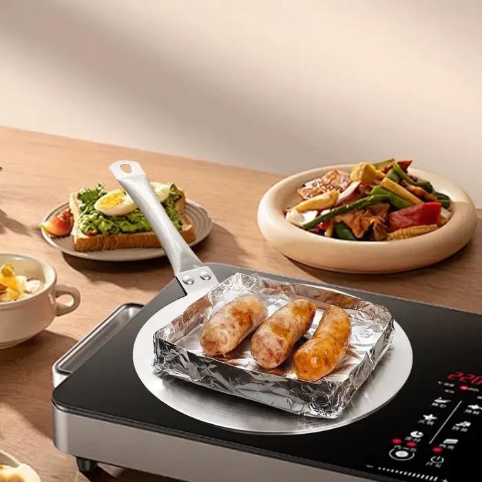 Plaque adaptatrice à induction, base à induction avec trou de suspension, multifonctionnelle pour machine à expresso, ustensiles de cuisson en verre, poêle à frire