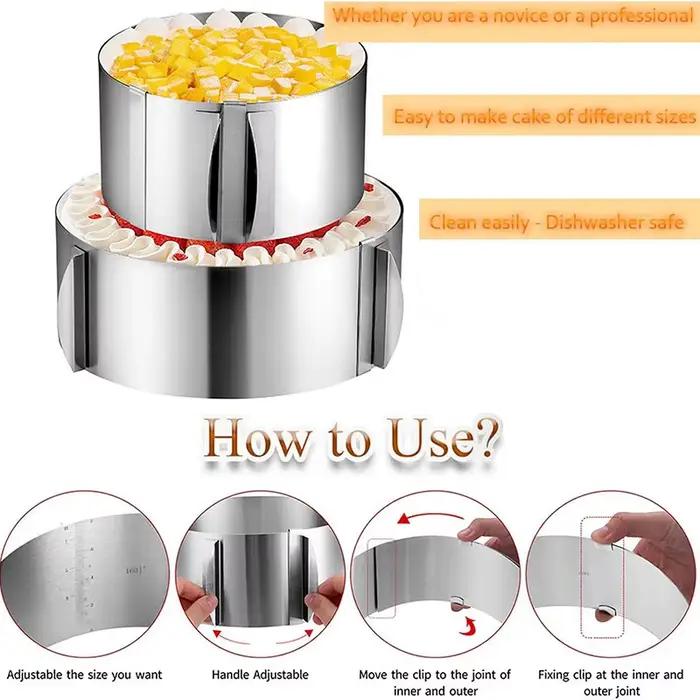 Moule à pâtisserie rond réglable de 6 à 12 pouces