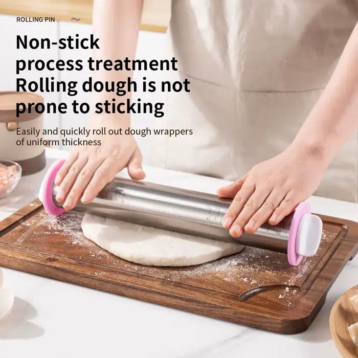 Rouleau à pâtisserie réglable en acier inoxydable de 13.78 pouces