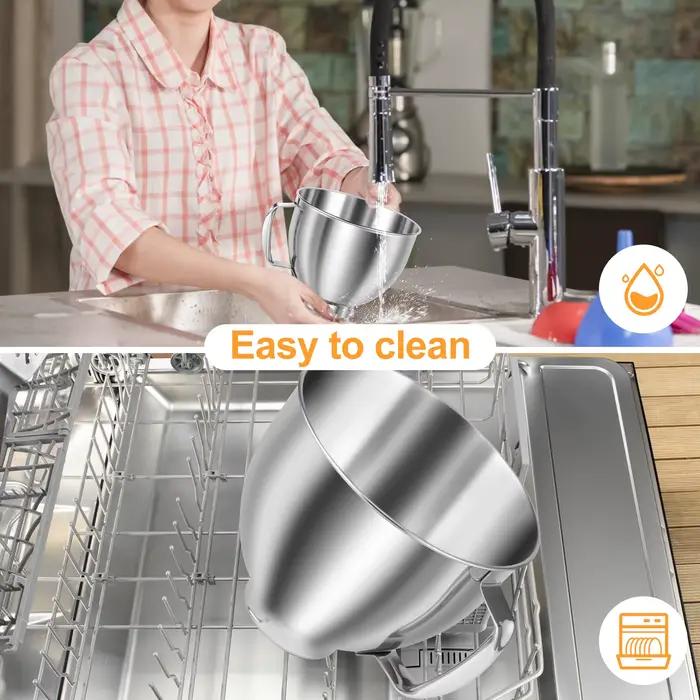 Bol mélangeur en acier inoxydable pour KitchenAid Artisan & Classic Series 4.5-5 QT
