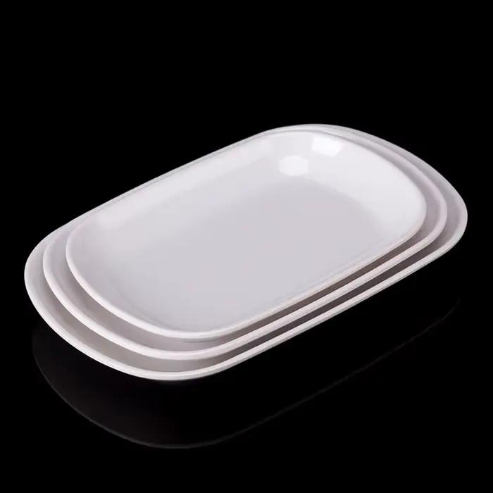 Assiette rectangulaire en mélamine pour petit déjeuner