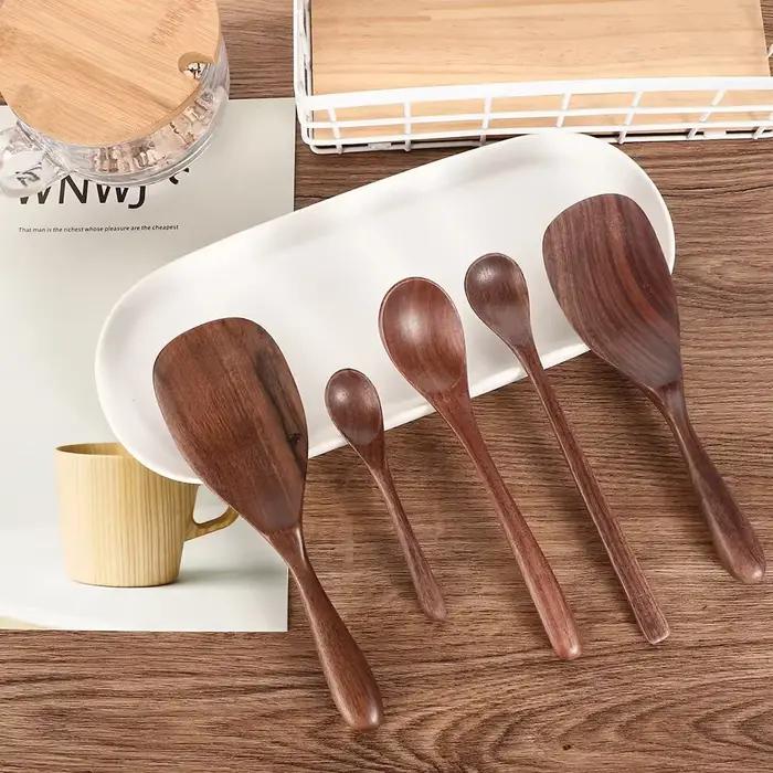 Cuillère à Dessert en bois de noyer noir de Style japonais