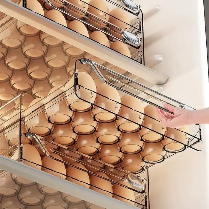 Boîte de rangement pour œufs à double niveau de type tiroir pour le réfrigérateur – Un indispensable pour garder les aliments frais et organiser votre cuisine