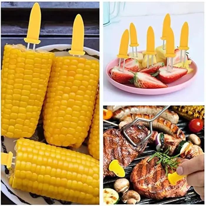 10 pièces fourchette brochette de maïs supports