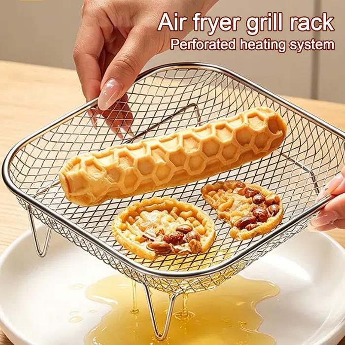 Grille de friteuse à air en acier inoxydable empilable, panier de déshydratation alimentaire, accessoire pour friteuse à air, panier en maille pour cuisiner plusieurs aliments