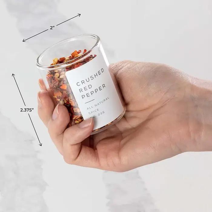 Ensemble de Bocaux en Verre à Épices à Intervalles de 2.5oz, Boîtes de Stockage des citrouille pour la Cuisine à Domicile, Épices, Herbes, Assaisonnement, Thé, Sucre, Sel