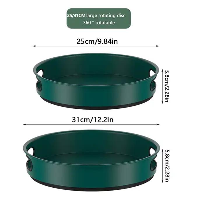 Plateau de rangement rond en acier inoxydable 360 degrés pour cuisine salon bureau organisation multifonctionnelle à offrir pour diverses occasions