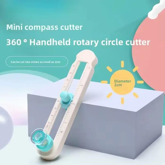 Multifonctionnel 360 ° Machine de découpe circulaire rotative portative avec bouton réglable, fournitures de bureau et scolaires, outils de bricolage faits à la main