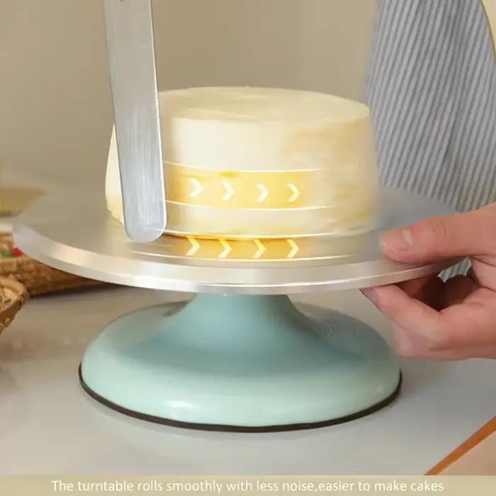 10/12 pouces 360 ° Plateau tournant pour gâteau en alliage d'aluminium