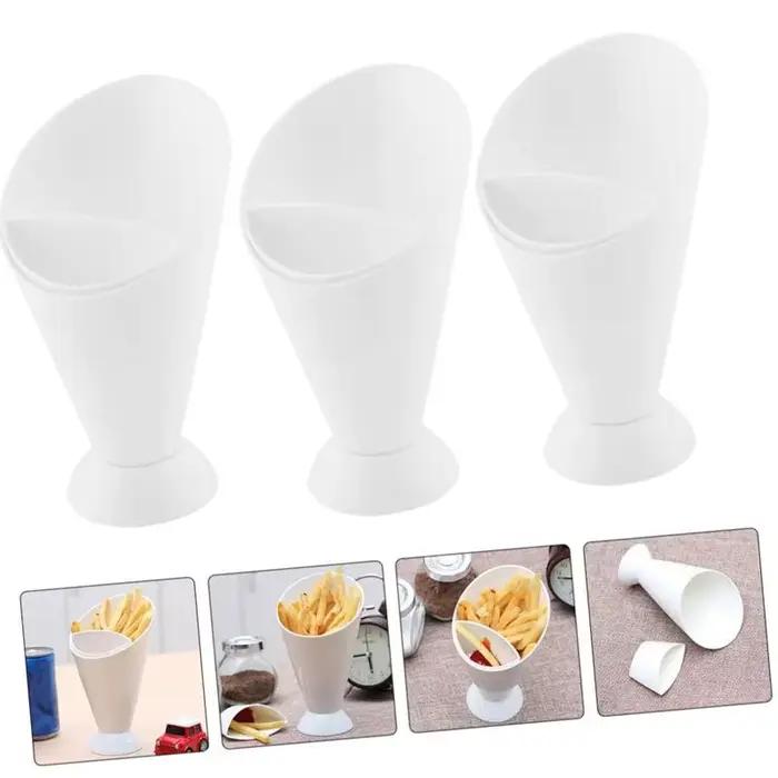 Support de rangement pour frites, sauces variées et coupes à trempette, avec deux compartiments, en plastique, plateau de service, ustensile de cuisine