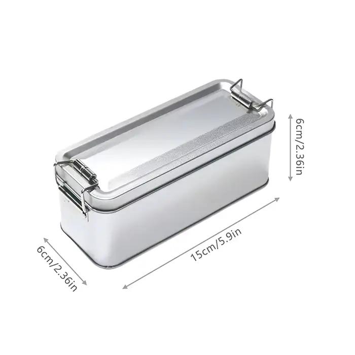 Boîte rectangulaire de boîtes à biscuits en fer blanc avec couvercle, anti-poussière, cuisine domestique, stockage de bureau, pour bonbons, café, thé, bijoux, chocolat