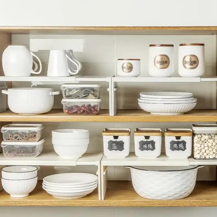 Étagère de cuisine rétractable, armoire multifonctionnelle pour la maison, plat superposé, finition bouteille d'assaisonnement, support de rangement, organisateur de réfrigérateur