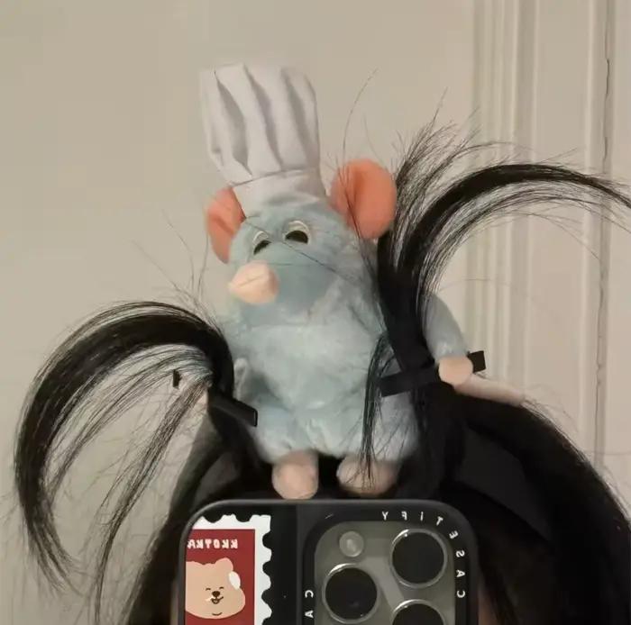 Serre-tête Ratatouille mignon, accessoire capillaire en peluche Kawaii, pince à cheveux large colorée, coiffe créative, cadeau