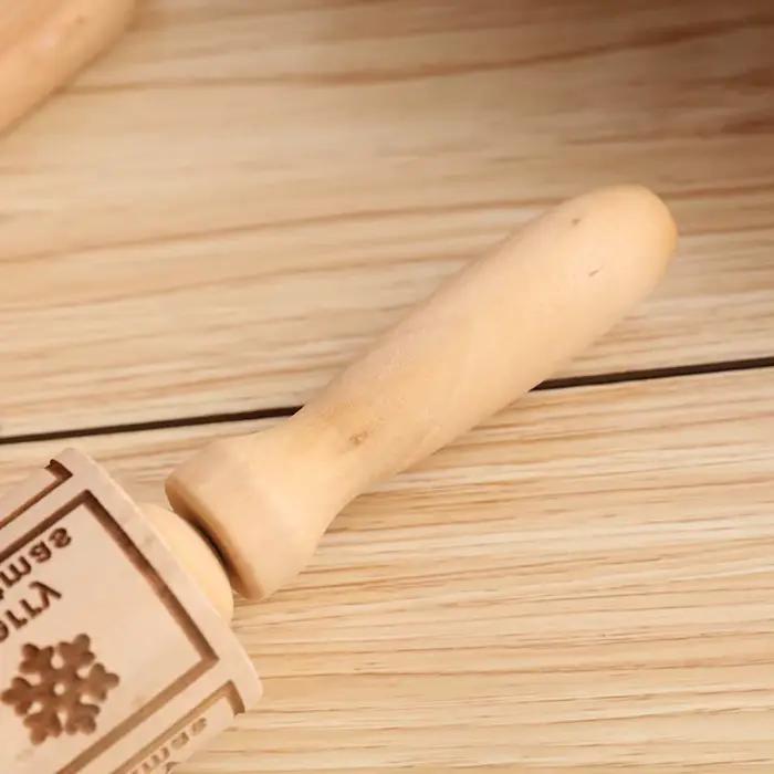Rouleaux à pâtisserie en bois de noël 35x4.5cm