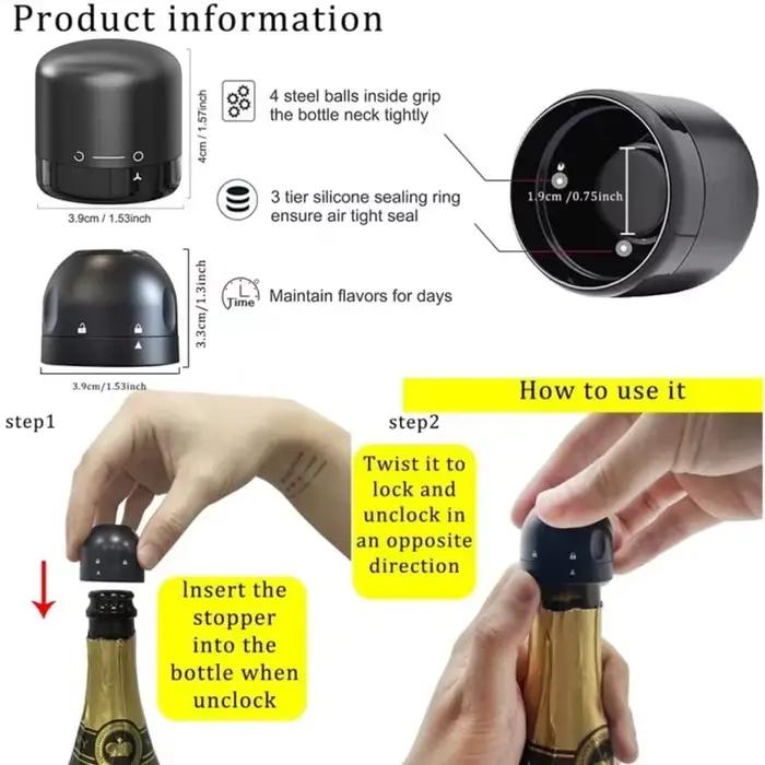 Bouchon de bouteille de vin rouge sous vide
