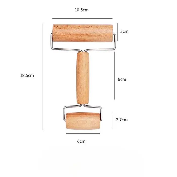 Rouleau de cuisson en bois Double face