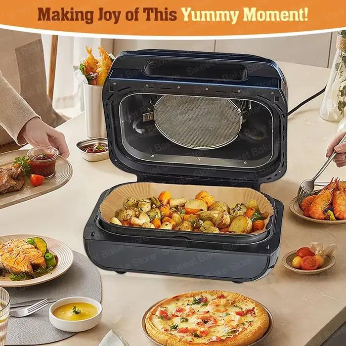 Grands doublures en papier parchemin jetables pour friteuse à air Ninja Foodi Max Health Grill et AG551EU/AG651UK, accessoires pour friteuse à air