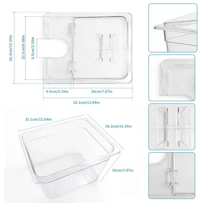 Conteneur multifonctionnel sous vide 11L, accessoire pour cuiseur lent à basse température avec couvercle pliable, sans BPA, durable pour usage domestique