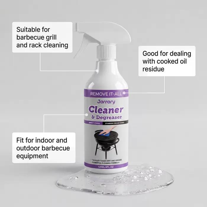 Dégraissant puissant pour grillades – Nettoyant mousse rapide pour taches d'huile de cuisine, idéal pour hotte de four, cuisinière, barbecue