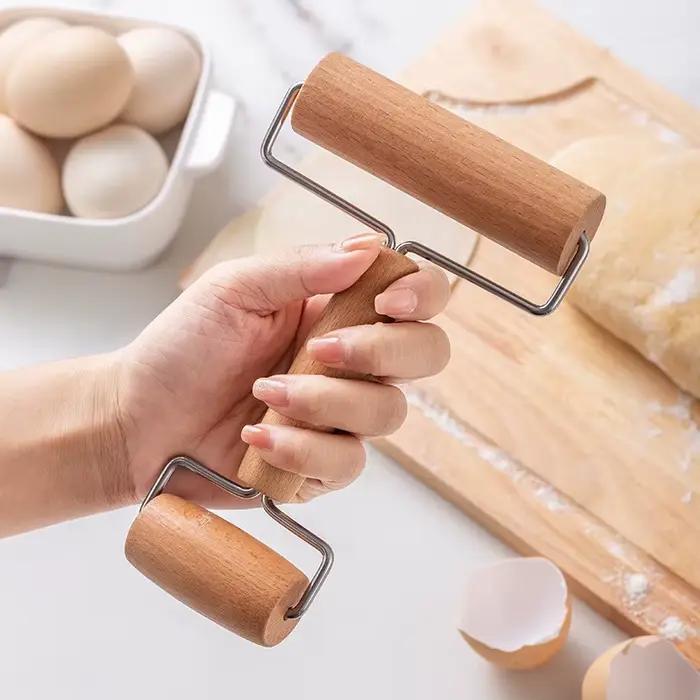 Rouleau de cuisson en bois Double face
