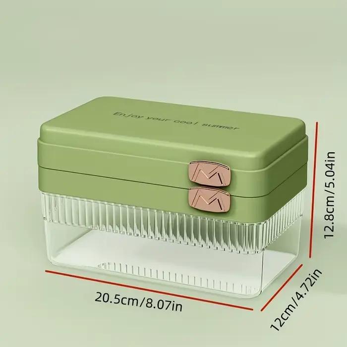 Moule à glaçons Flip & Press – Machine à glaçons en plastique de qualité alimentaire à Double couche de grande capacité avec couvercle pour une fabrication facile de glaçons à la maison
