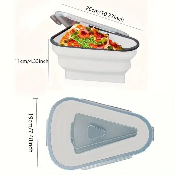 1 boîte de rangement pour pizza en silicone, gain de place, avec 5 plateaux pour micro-ondes, support de rangement pliable réutilisable pour tranches de pizza