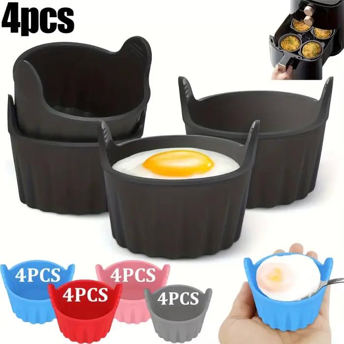 Moules de cuisson antiadhésifs pour friteuse à air et cuiseur vapeur, réutilisables et compatibles lave-vaisselle pour cupcakes, muffins et repas sains