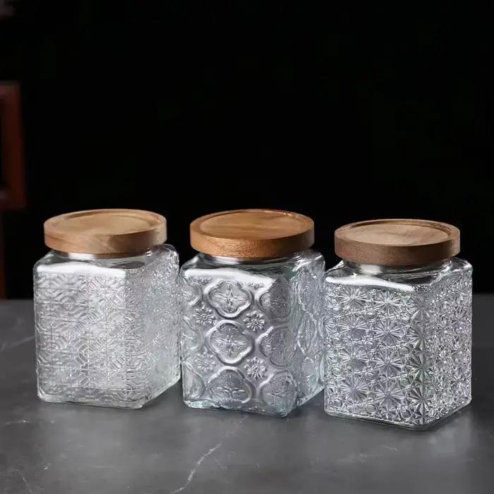 Boites en verre hermetiques style retro pour stockage alimentaire et organisation cuisine en verre avec couleurs douces et touches de design vintage pour la maison et la cuisine