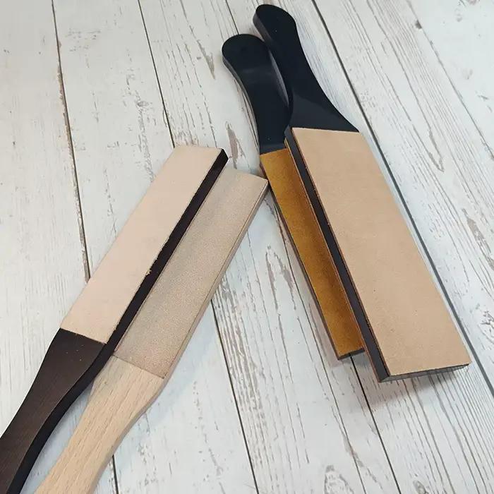 Attache en cuir Double face pour l'affûtage des couteaux