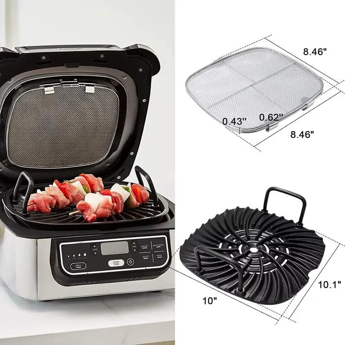 Grille de plaque de gril et bouclier anti-éclaboussures en acier inoxydable pour pièces de gril 5 en 1 Ninja Foodi AG301, AG400, AG300, IG350Q,