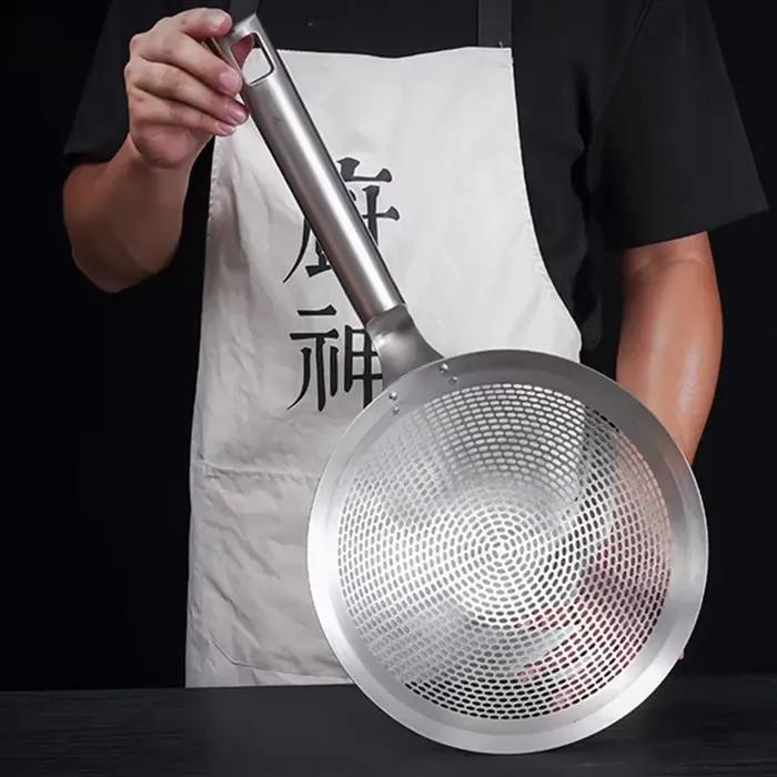 Écumoire ronde en acier inoxydable, passoire à aliments, tamis à mailles, filtre pour la proximité, outils de cuisine