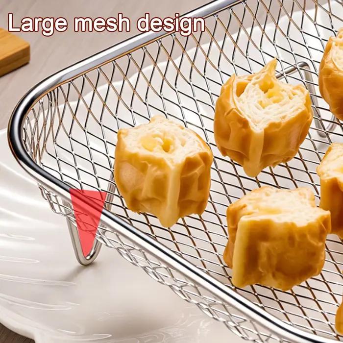 Grille de friteuse à air en acier inoxydable empilable, panier de déshydratation alimentaire, accessoire pour friteuse à air, panier en maille pour cuisiner plusieurs aliments