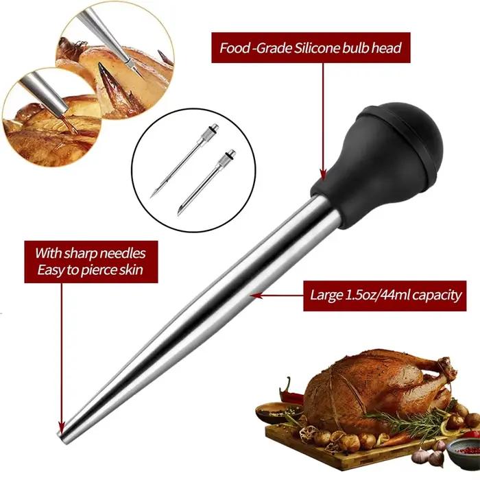 Aiguille de saveur pour BBQ, seringue à viande, Marinade, dinde, Baster, ensemble d'aiguilles, cuisine, Steak de porc, Sauces à viande, outil d'assaisonnement pour Barbecue