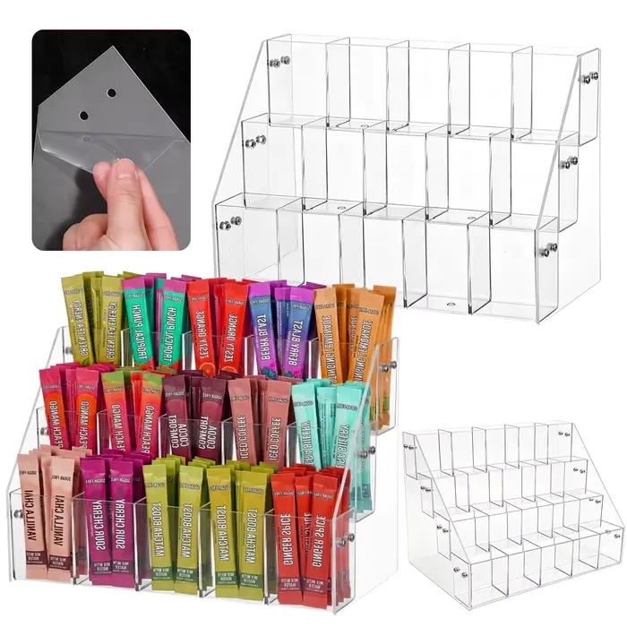 Boîte de rangement à plusieurs niveaux de grande capacité | Organisateur en acrylique facile à assembler pour garde-manger, thé et fournitures de bureau