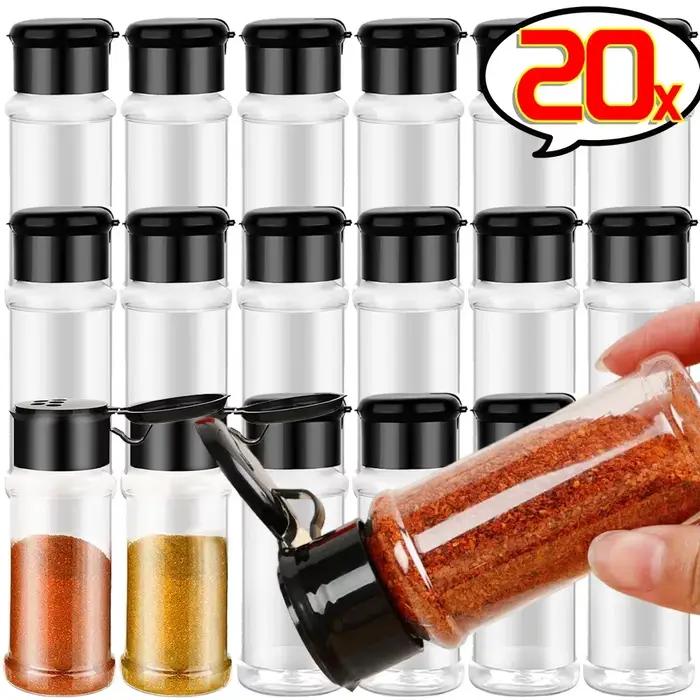 Pot à épices en plastique transparent, bouteille d'assaisonnement de cuisine, salière, poivrière, pot à condiments de Barbecue, outils de stockage d'épices de cuisine