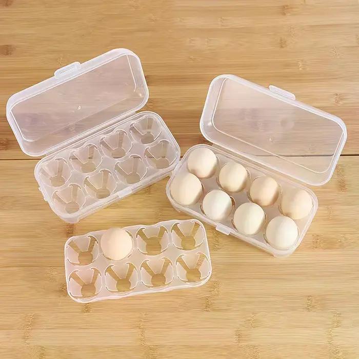 Boîte à œufs portable à 3/4/8 compartiments, boîte organisatrice d'œufs transparente pour le camping, le pique-nique, le barbecue, accessoires pratiques pour l'extérieur