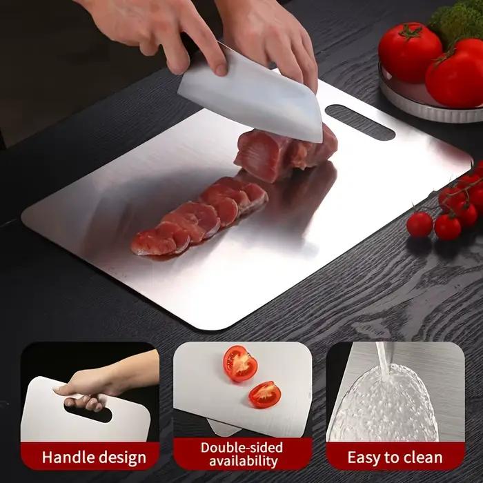 Planche à découper de cuisine épaissie double face de qualité alimentaire portable pour fruits et viande durable