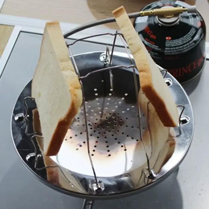 Grille à pain grillable en acier inoxydable pliable et amovible pour camping et barbecues familiaux occasions spéciales