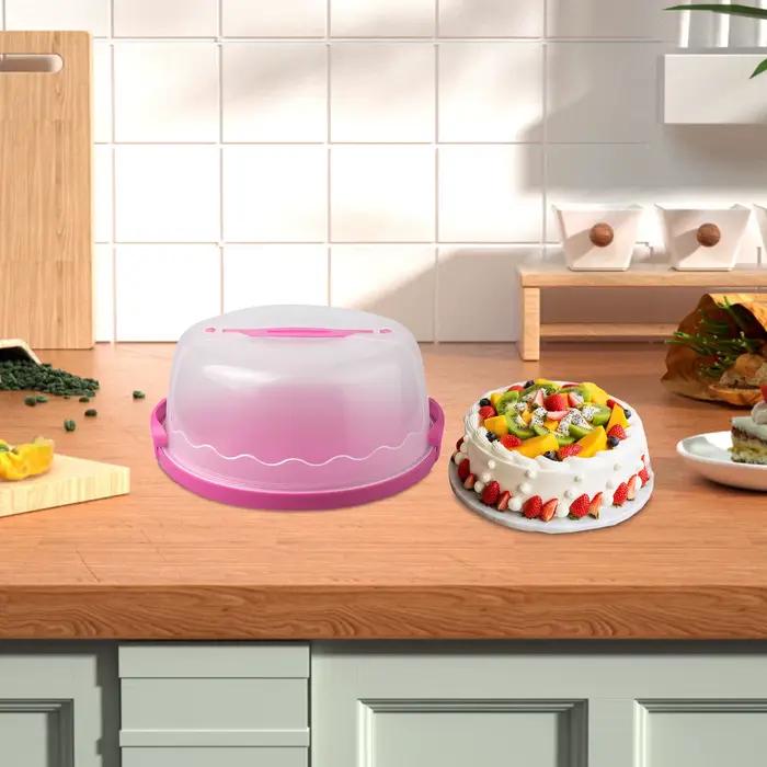 Boîte de transport ronde pour gâteau de 10 pouces avec couvercle et poignée