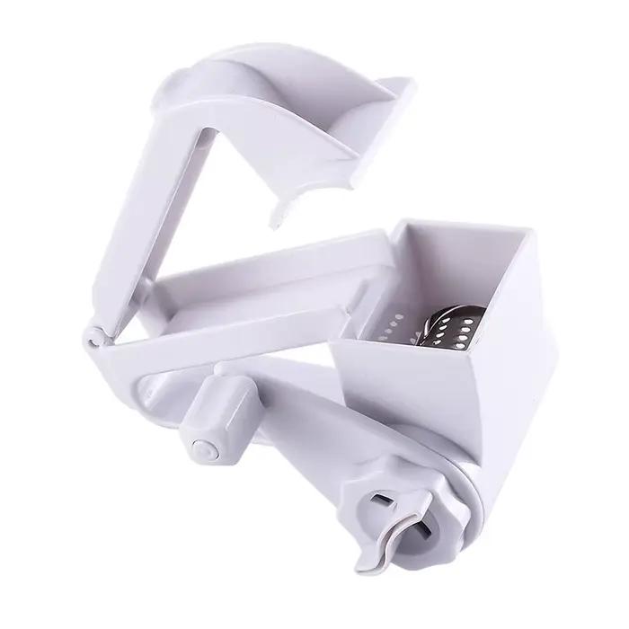 Râpe à fromage rotative multifonctionnelle en plastique gris clair pour la cuisine artisanale et les préparations créatives à offrir pour des occasions spéciales