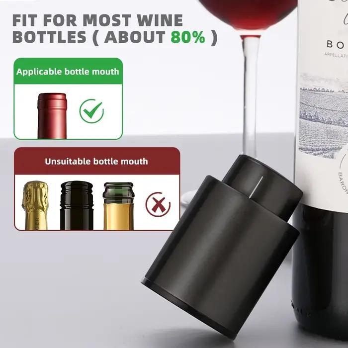 Bouchon de bouteille de vin sous vide, 1/2 pièces, bouchon de stockage scellé, bouchon de vin à mémoire de forme, Style poussoir, ustensiles de Bar, liège de vin, outils de Bar noirs