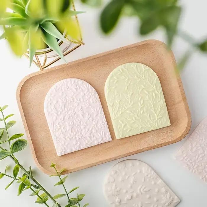 Feuille fleur vigne plantes vertes Texture Fondant emporte-pièce timbre Biscuit gaufreur moule dentelle arquée Dessert gâteau outil de décoration
