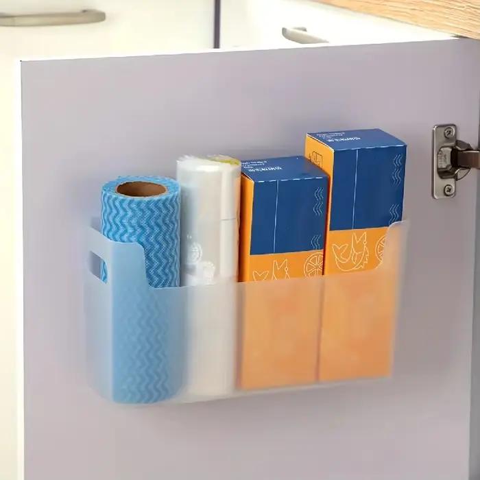 Support mural de rangement en plastique PP pour sacs et films de conservation pour portes d'armoires de cuisine élégant à offrir pour femme occasions spéciales